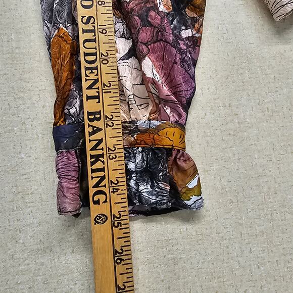 RAQUEL Allegra Womens Sz 0 Small Dolly Blouse Boho Ruffle Floral Silk Blend Luxe - Picture 12 of 14